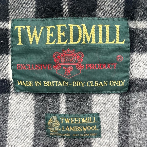 Vintage Tweedmill 100% lambswool made in Britain large plaid wrap scarf - Picture 2 of 7